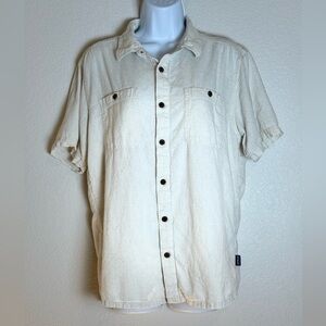 PATAGONIA Men's Size M Cream Short Sleeve Shirt